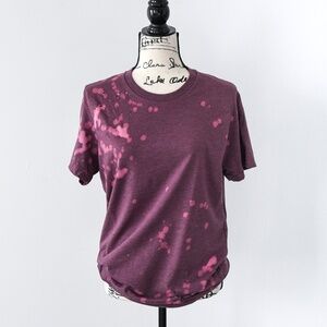 Women's Bleach Tie Dye Cotton Distressed T-Shirt, Original, Handcrafted